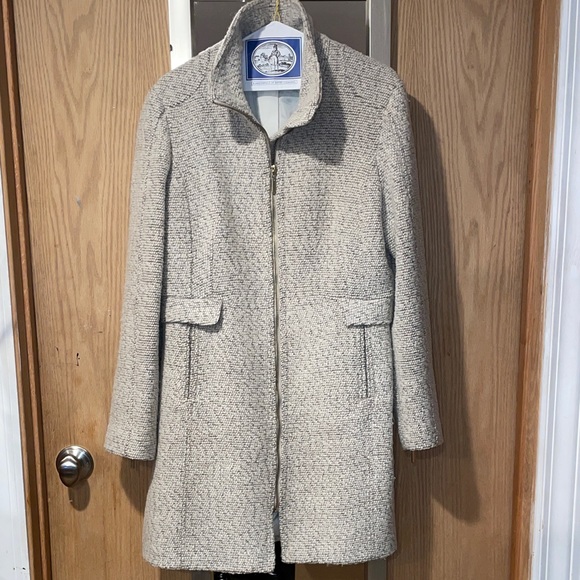 H&M Jackets & Blazers - Cloud Dancer Tweed Boucle Coat Size 14